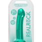 Realrock Crystal Clear Dildo with Suction Cup - Clear/Green - 6.7in