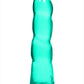 Realrock Crystal Clear Dildo with Suction Cup - Clear/Green - 7in
