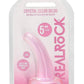Realrock Crystal Clear Non Realistic Dildo with Suction Cup - Clear/Pink - 4.7in