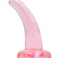 Realrock Crystal Clear Non Realistic Dildo with Suction Cup - Clear/Pink - 4.7in