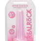 Realrock Crystal Clear Non Realistic Dildo with Suction Cup - Clear/Pink - 5.3in