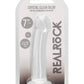 Realrock Crystal Clear Non Realistic Dildo with Suction Cup - Clear - 6.7in