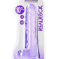 Realrock Crystal Clear Realistic Dildo with Balls - Clear/Purple - 10in