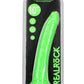 Realrock Slim Glow In The Dark Dildo with Suction Cup - Glow In The Dark/Green - 10in