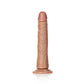 Realrock Slim Realistic Dildo with Suction Cup - Caramel - 8in