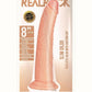 Realrock Slim Realistic Dildo with Suction Cup - Vanilla - 8in