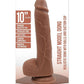 Realrock Straight Realistic Dildo with Balls and Suction Cup - Caramel - 10in