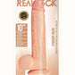Realrock Straight Realistic Dildo with Balls and Suction Cup - Vanilla - 10in