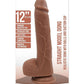 Realrock Straight Realistic Dildo with Balls and Suction Cup - Caramel - 12in