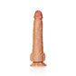 Realrock Straight Realistic Dildo with Balls and Suction Cup - Caramel - 12in