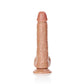 Realrock Straight Realistic Dildo with Balls and Suction Cup - Caramel - 7in