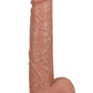 Realrock Ultra Realistic Skin Extra Large Straight Dildo with Balls and Suction Cup - Caramel - 14in