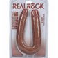 Realrock Ultra Realistic Skin U Shaped Double Dildo - Caramel - 9in