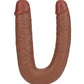 Realrock Ultra Realistic Skin U Shaped Double Dildo - Caramel - 9in