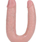 Realrock Ultra Realistic Skin U Shaped Double Dildo - Vanilla - 7in