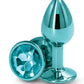 Rear Assets Aluminum Anal Plug - Metal/Teal - Small
