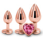 Rear Assets Aluminum Anal Plug Trainer Kit - Pink/Rose Gold - 3 Pieces