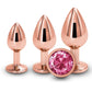 Rear Assets Aluminum Anal Plug Trainer Kit - Pink/Rose Gold - 3 Pieces