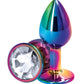 Rear Assets Multicolor Anal Plug - Clear/Multicolor - Small
