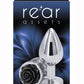 Rear Assets Rose Aluminum Anal Plug - Black/Metal/Silver - Medium