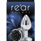Rear Assets Rose Aluminum Anal Plug - Black/Metal/Silver - Small