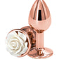 Rear Assets Rose Aluminum Anal Plug - Metal/Rose Gold/White - Small