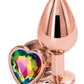 Rear Assets Rose Gold Heart Anal Plug - Multicolor/Rainbow/Rose Gold - Medium/Small
