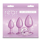 Rear Assets Trainer Chrome Plated Anal Plugs Kit (3pc Set) - Iridescent - Pink