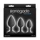 Renegade Triple Ace Silicone Anal Plugs Kit - Black - 3pc/Set