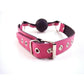 Rouge Leather Adjustable Ball Gag - Black/Pink