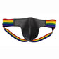 Rouge Leather Jock with Pride Stripes - Multicolor - Large