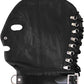 Rouge Leather Mask with D Ring and Lock Strap - Black