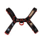 Rouge Leather Over The Head Harness Black with Red Accessories - Black/Red - Small