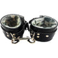 Rouge Leather Wrist Cuffs with Faux Fur Lining - Animal Print/Black/Leopard Print