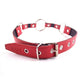 Rouge O Ring Leather Adjustable Mouth Gag - Metal/Red