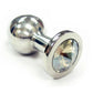 Rouge Smooth Stainless Steel Anal Plug - Clear/Clear Jewel - Small