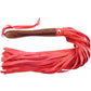 Rouge Wooden Handle Leather Flogger - Red