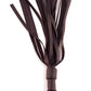 Rouge Wooden Handle Leather Riding Crop - Black