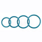 Rubber O-Ring Assorted Sizes - Blue/Turquoise - 4 Pack