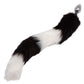 Running Wild Black and White Tail Faux Fur Tail and Metallic Anal Plug