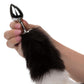 Running Wild Black and White Tail Faux Fur Tail and Metallic Anal Plug
