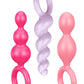 Satisfyer Booty Call Silicone Textured Anal Plugs Assorted Colors 3 Each