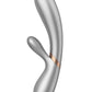 Satisfyer Hot Lover Rechargeable Silicone Warming Dual-Stim Vibrator - Silver