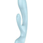 Satisfyer Triple Oh Rechargeable Silicone Dual Stimulating Vibrator - Blue/Light Blue