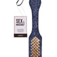 Sex and Mischief Cougar Studded Paddle - Blue/Gold/Navy