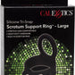Silicone Tri-Snap Scrotum Support Cock Ring - Black - Large
