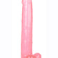 Size Queen Dildo with Balls - Pink - 12in