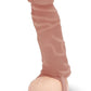 Size Up Silicone Realistic Penis Extender with Ball Loop - Caramel - 1in