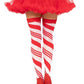 Spandex Sheer Candy Cane Striped Thigh Highs