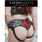 Sportsheets Curvy Collection Slate Lace Corsette Adjustable Strap-On - Black/Gray/Grey - Plus Size/Queen